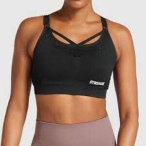 Gymshark Energy + Seamless Sports Bra Black size small  activewear athleisure